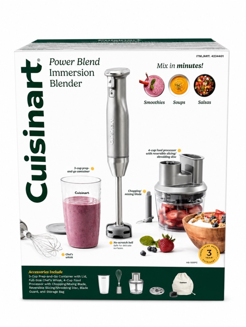 Cuisinart Silver Immersion Blender with Food Processor Attachments